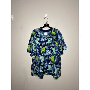 White cross elephant scrub top size xxl C16-38